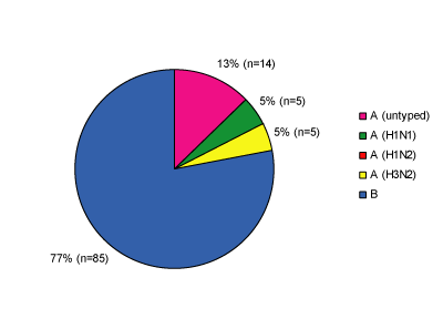 Influenza B infections have